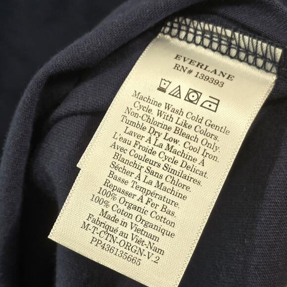 Everlane T Shirt Mens Medium Blue Short Sleeve V Neck Organic Tee Uniform - Picture 8 of 10
